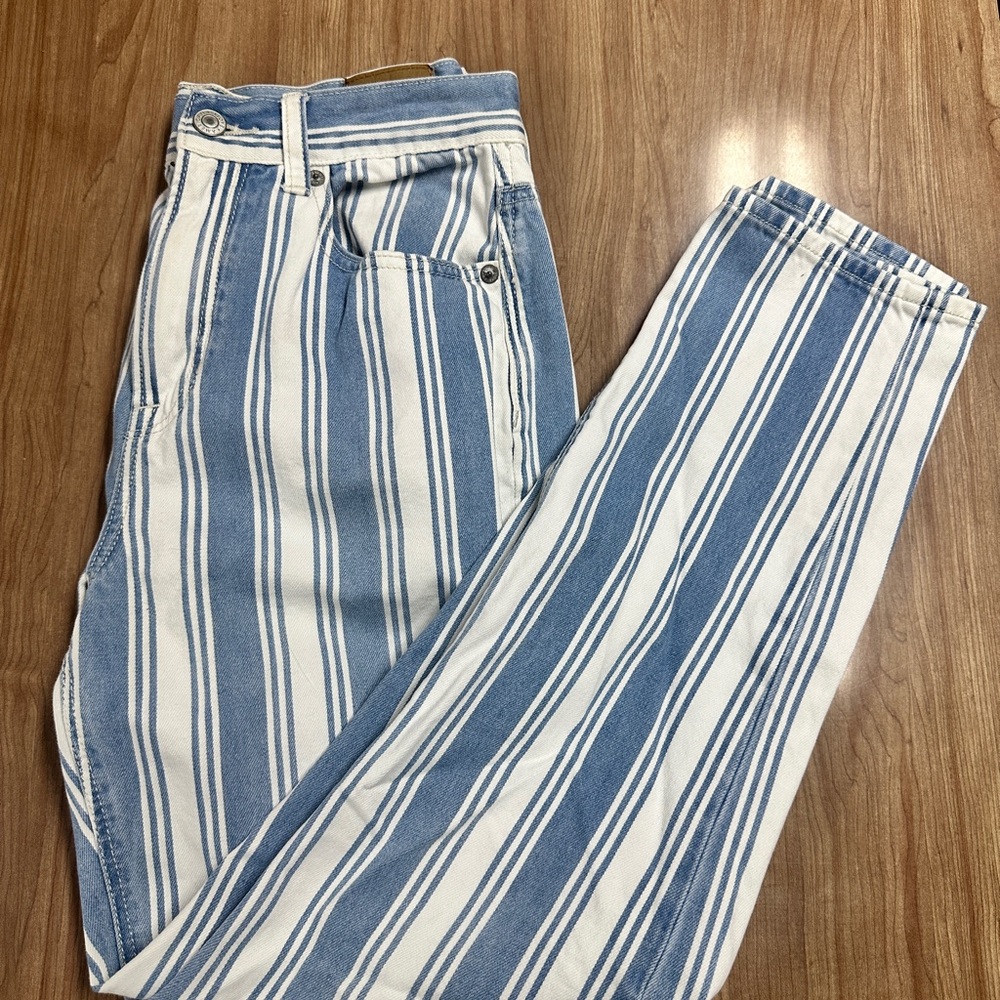 American Eagle Outfitters Blue and White Striped Pants